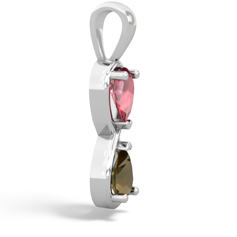 Pink Tourmaline Infinity 14K White Gold pendant P5050