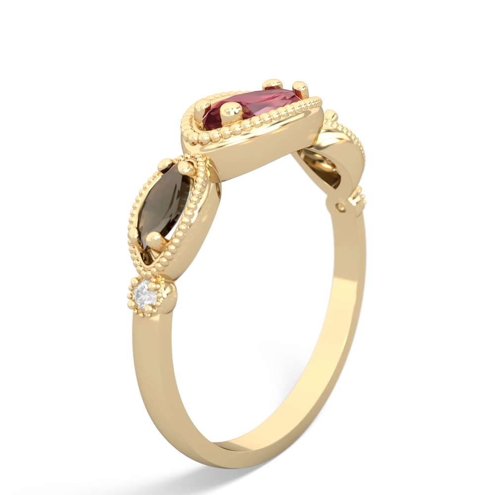 Pink Tourmaline Milgrain Marquise 14K Yellow Gold ring R5700