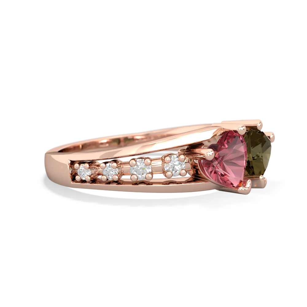 Pink Tourmaline Heart To Heart 14K Rose Gold ring R3342