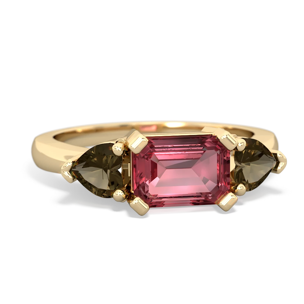 Pink Tourmaline Three Stone 14K Yellow Gold ring R5235