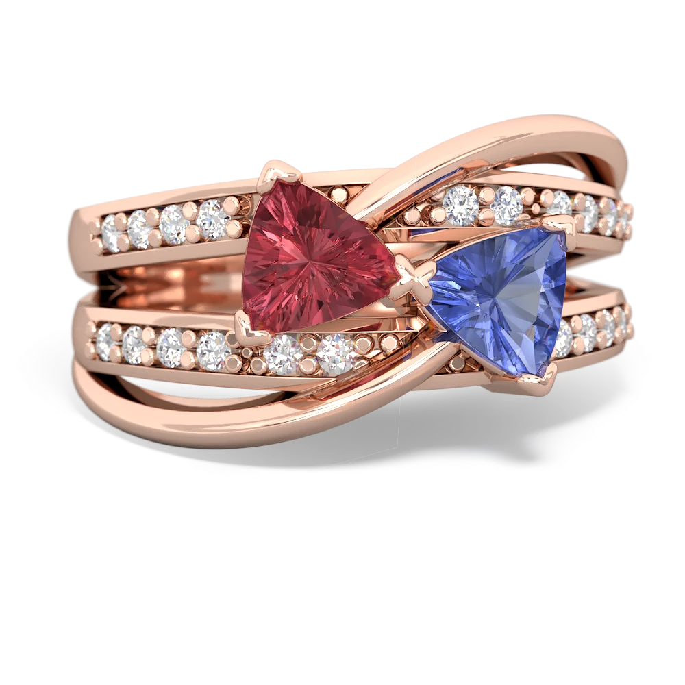 Pink Tourmaline Bowtie 14K Rose Gold ring R2360