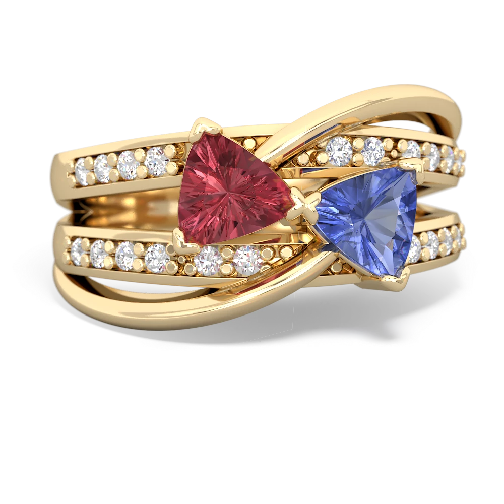 Pink Tourmaline Bowtie 14K Yellow Gold ring R2360