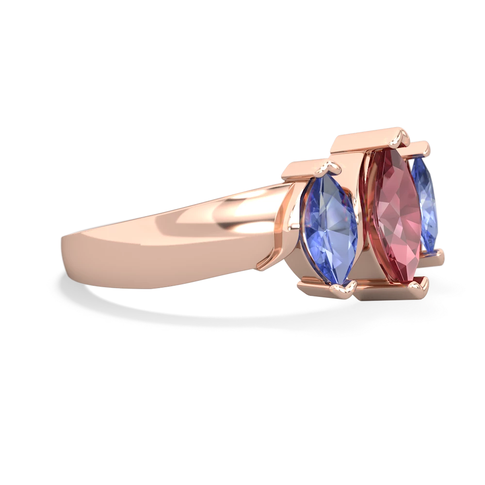 Pink Tourmaline Three Peeks 14K Rose Gold ring R2433