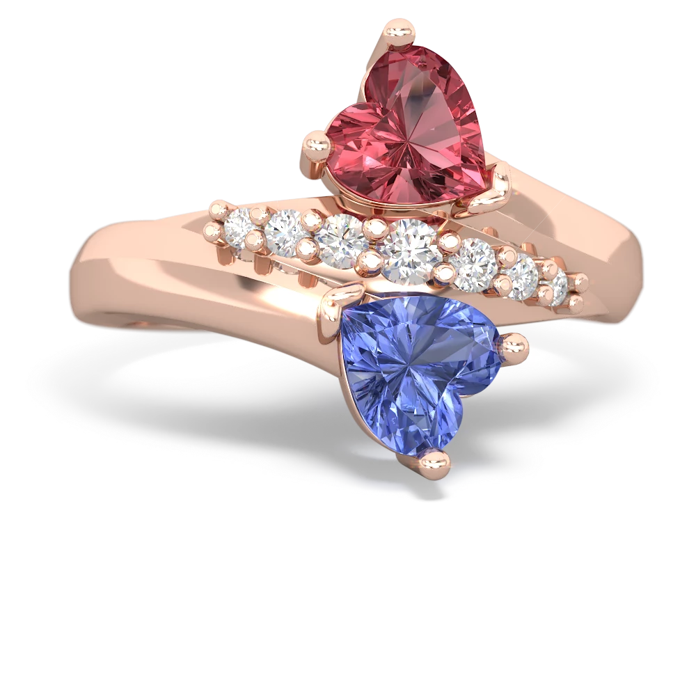 Pink Tourmaline Heart To Heart 14K Rose Gold ring R2064