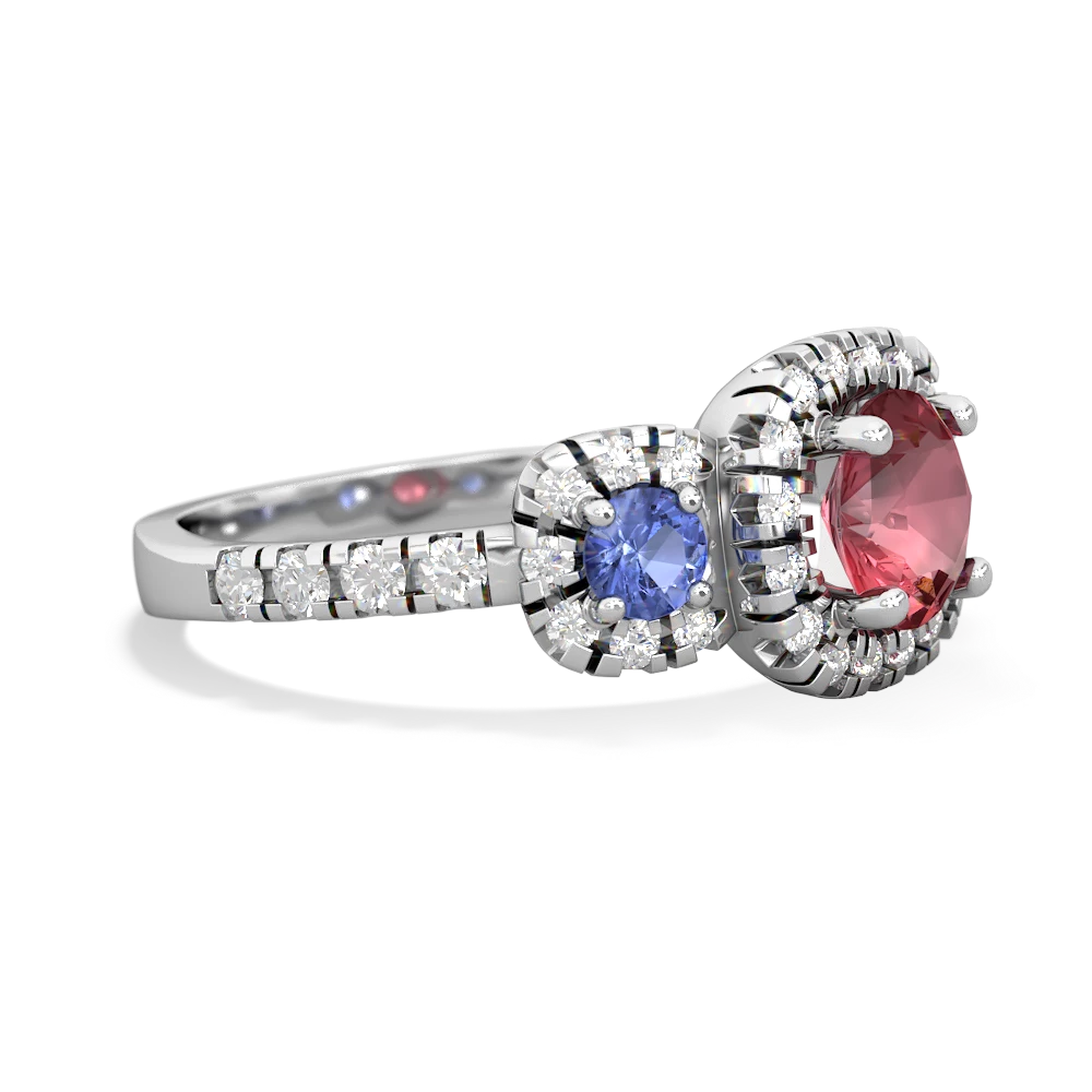 Pink Tourmaline Regal Halo 14K White Gold ring R5350