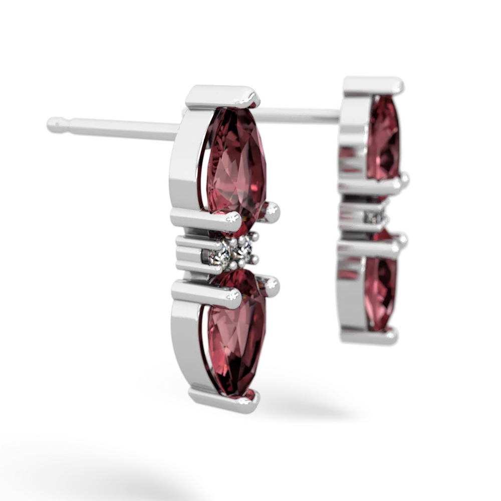 Pink Tourmaline Bowtie Drop 14K White Gold earrings E0865