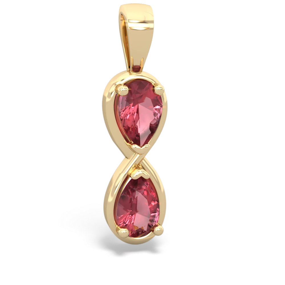 Pink Tourmaline Infinity 14K Yellow Gold pendant P5050