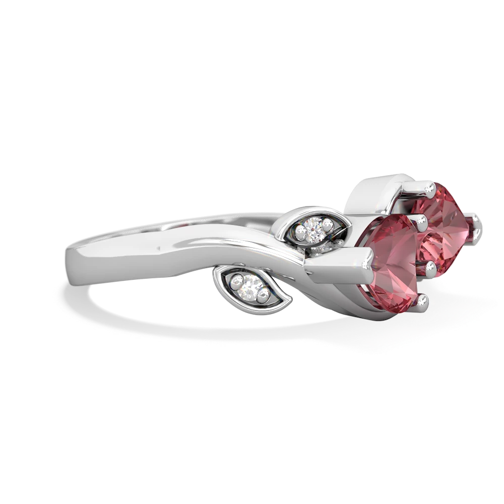 Pink Tourmaline Floral Elegance 14K White Gold ring R5790