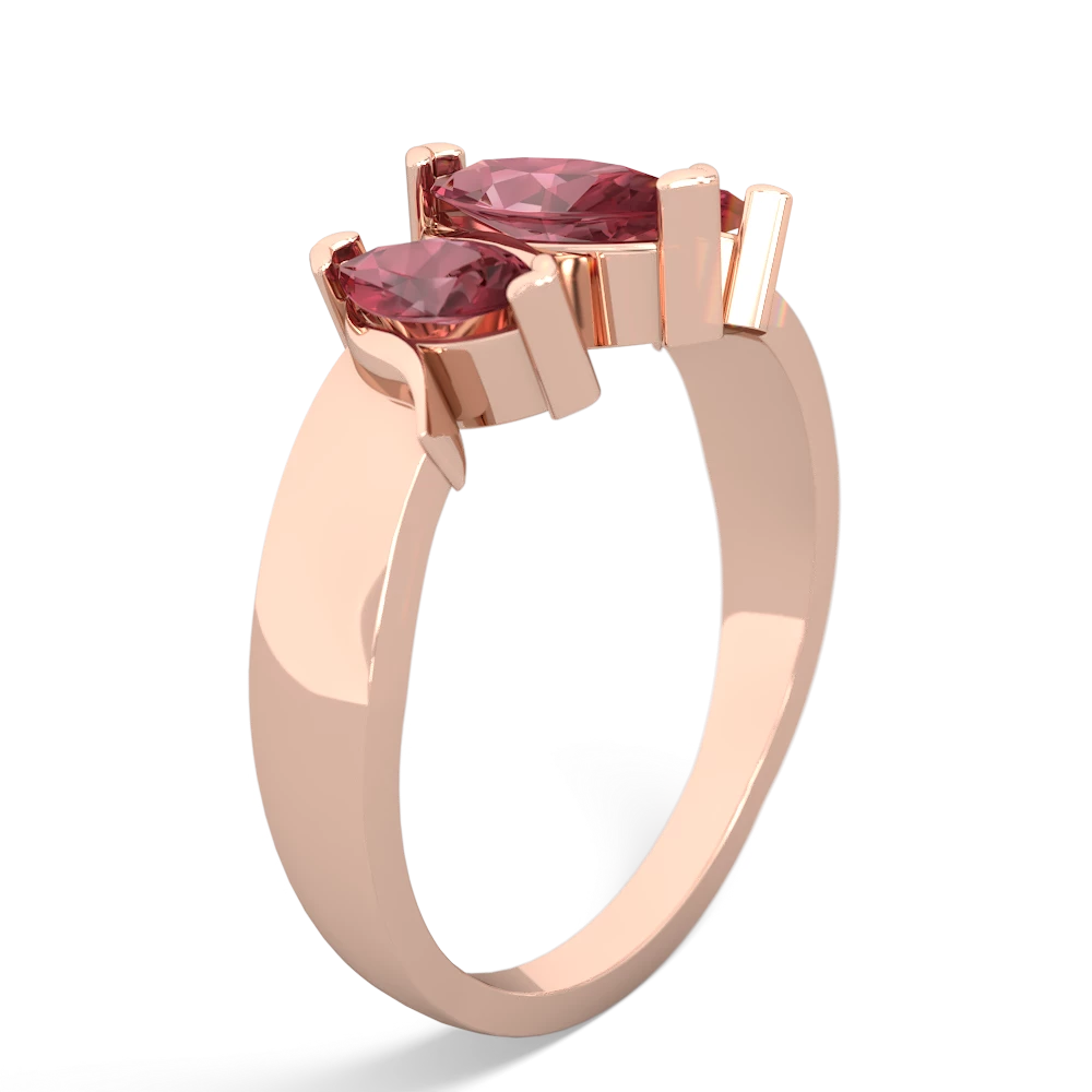 Amethyst Three Peeks 14K Rose Gold ring R2433