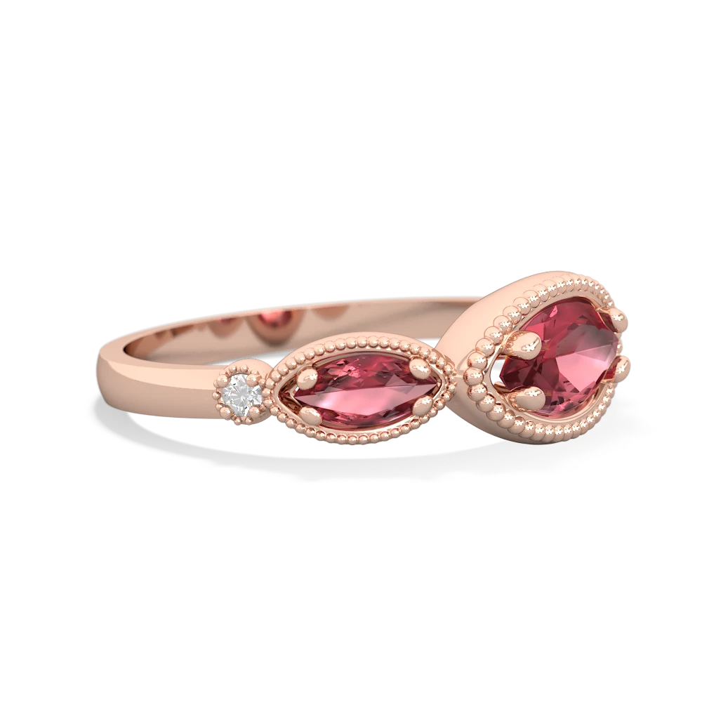 Lab Pink Sapphire Milgrain Marquise 14K Rose Gold ring R5700