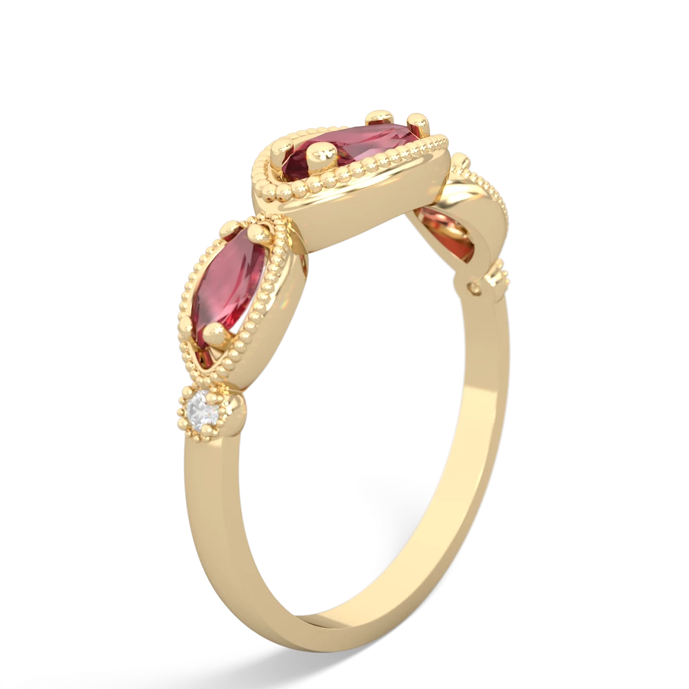 Lab Ruby Milgrain Marquise 14K Yellow Gold ring R5700