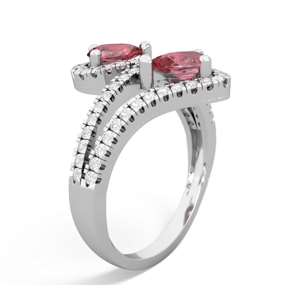 Pink Tourmaline Diamond Dazzler 14K White Gold ring R3000