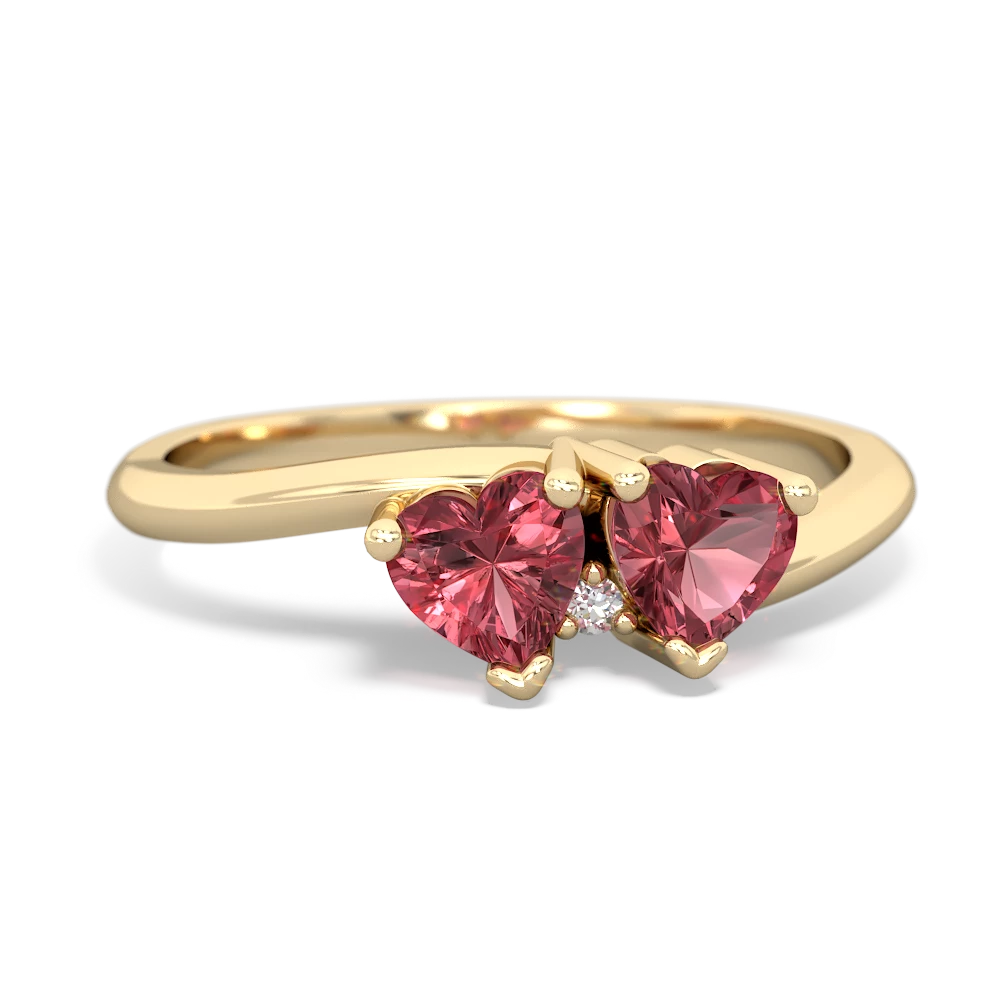 Pink Tourmaline Sweethearts 14K Yellow Gold ring R5260