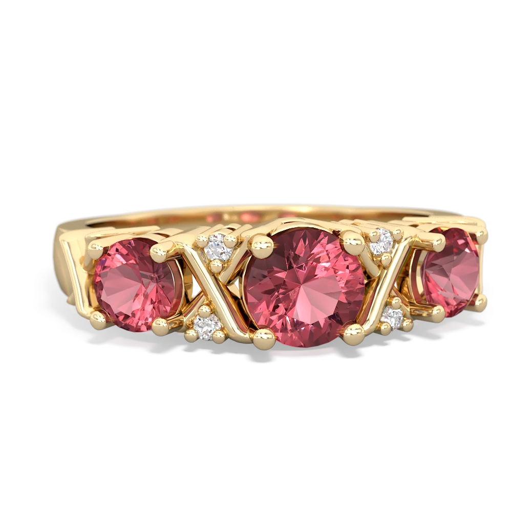 Ruby Hugs And Kisses 14K Yellow Gold ring R5016