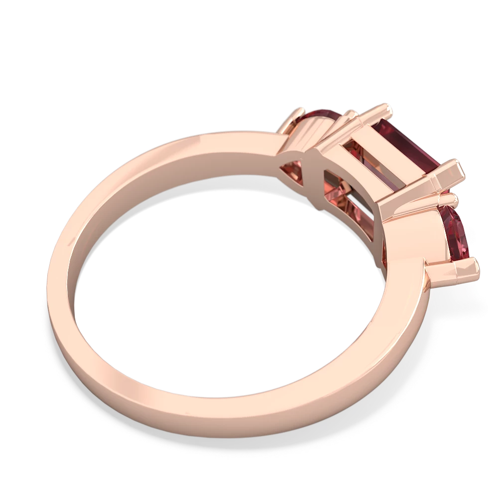 Pink Tourmaline Three Stone 14K Rose Gold ring R5235