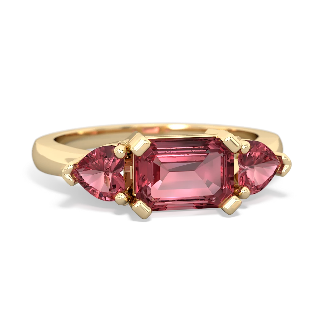 Garnet Three Stone 14K Yellow Gold ring R5235