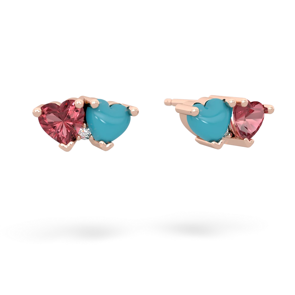 Pink Tourmaline Sweethearts 14K Rose Gold earrings E5260