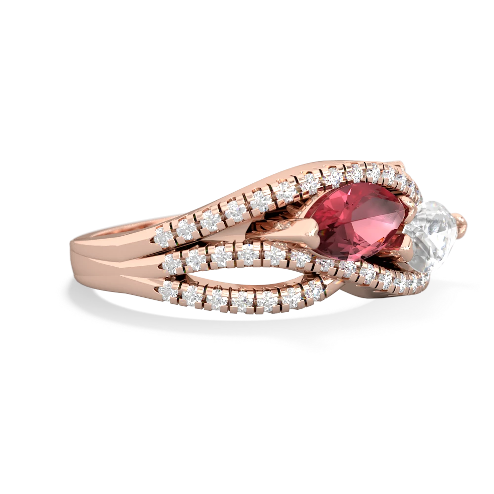 Pink Tourmaline Diamond Rivers 14K Rose Gold ring R3070