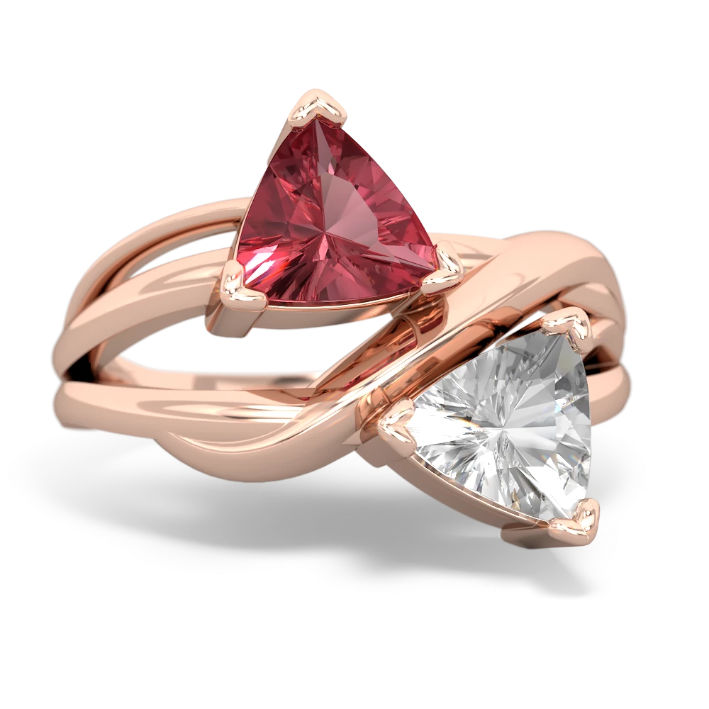 Pink Tourmaline Split Band Swirl 14K Rose Gold ring R2341