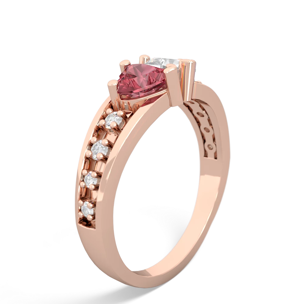 Pink Tourmaline Heart To Heart 14K Rose Gold ring R3342