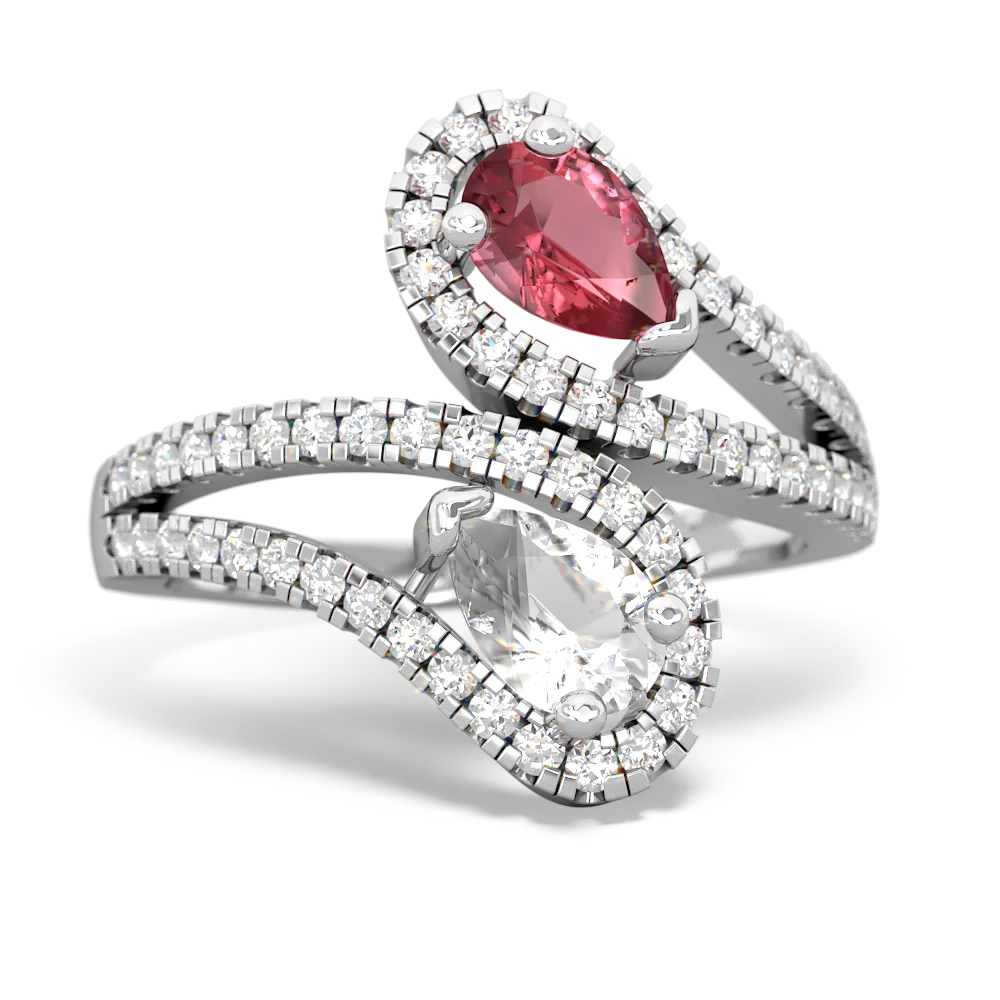 Pink Tourmaline Diamond Dazzler 14K White Gold ring R3000