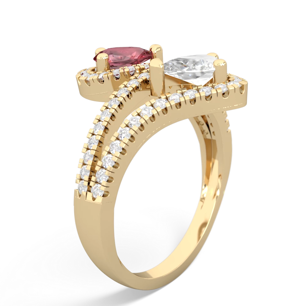 Pink Tourmaline Diamond Dazzler 14K Yellow Gold ring R3000