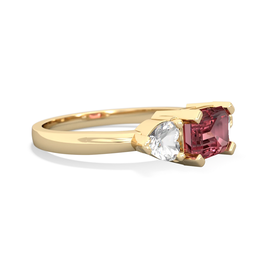 Pink Tourmaline Three Stone 14K Yellow Gold ring R5235