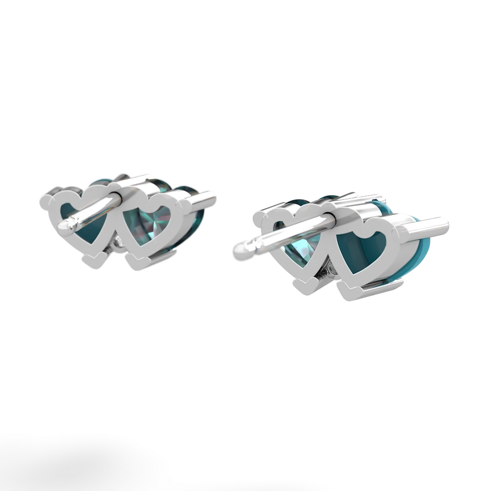 Turquoise Sweethearts 14K White Gold earrings E5260