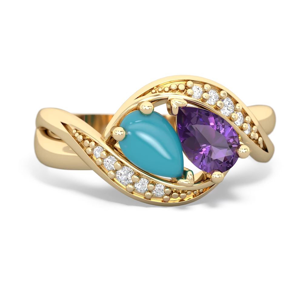 Turquoise Summer Winds 14K Yellow Gold ring R5342