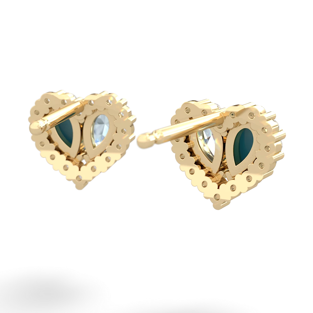 Turquoise Halo 14K Yellow Gold earrings E7008