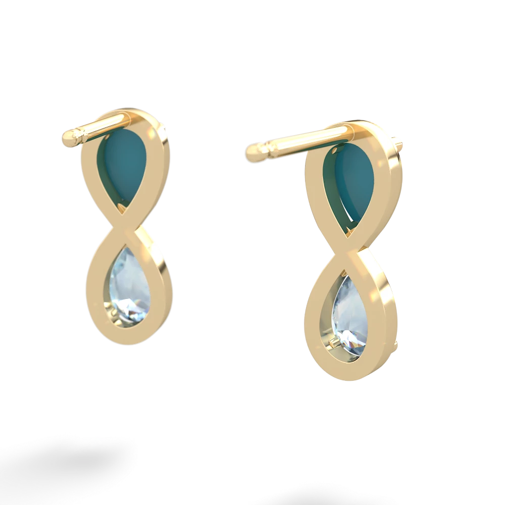 Turquoise Infinity 14K Yellow Gold earrings E5050