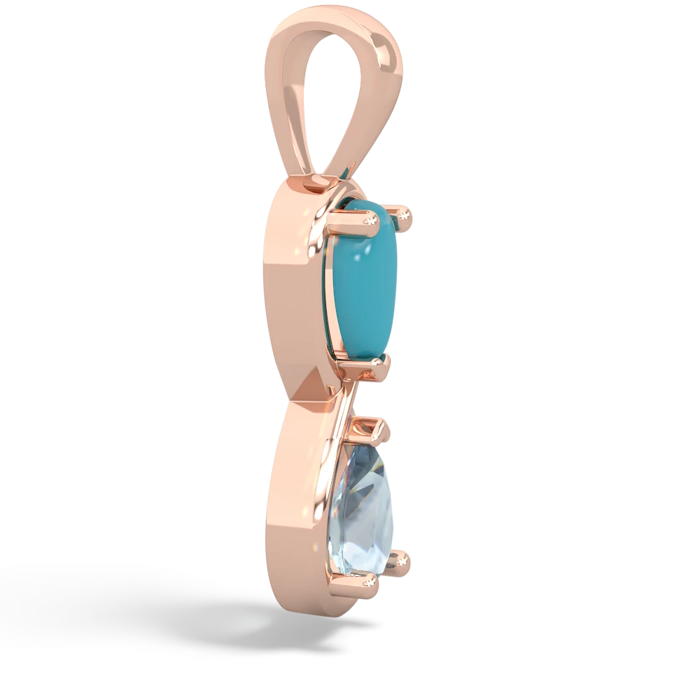 Turquoise Infinity 14K Rose Gold pendant P5050