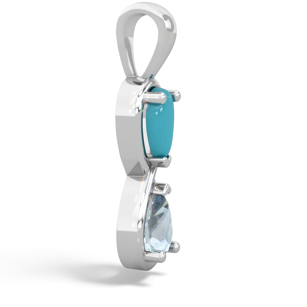 Turquoise Infinity 14K White Gold pendant P5050