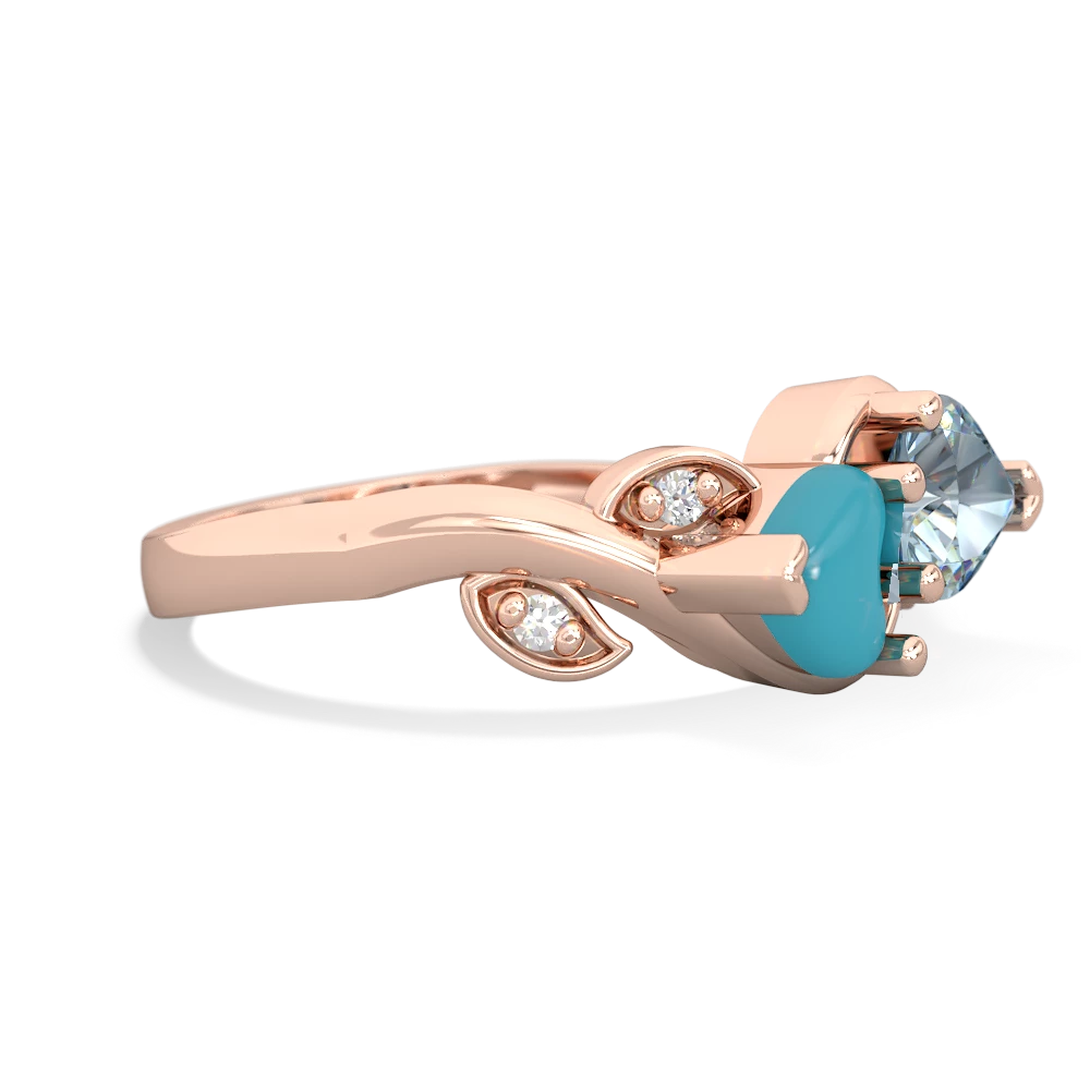 Turquoise Floral Elegance 14K Rose Gold ring R5790