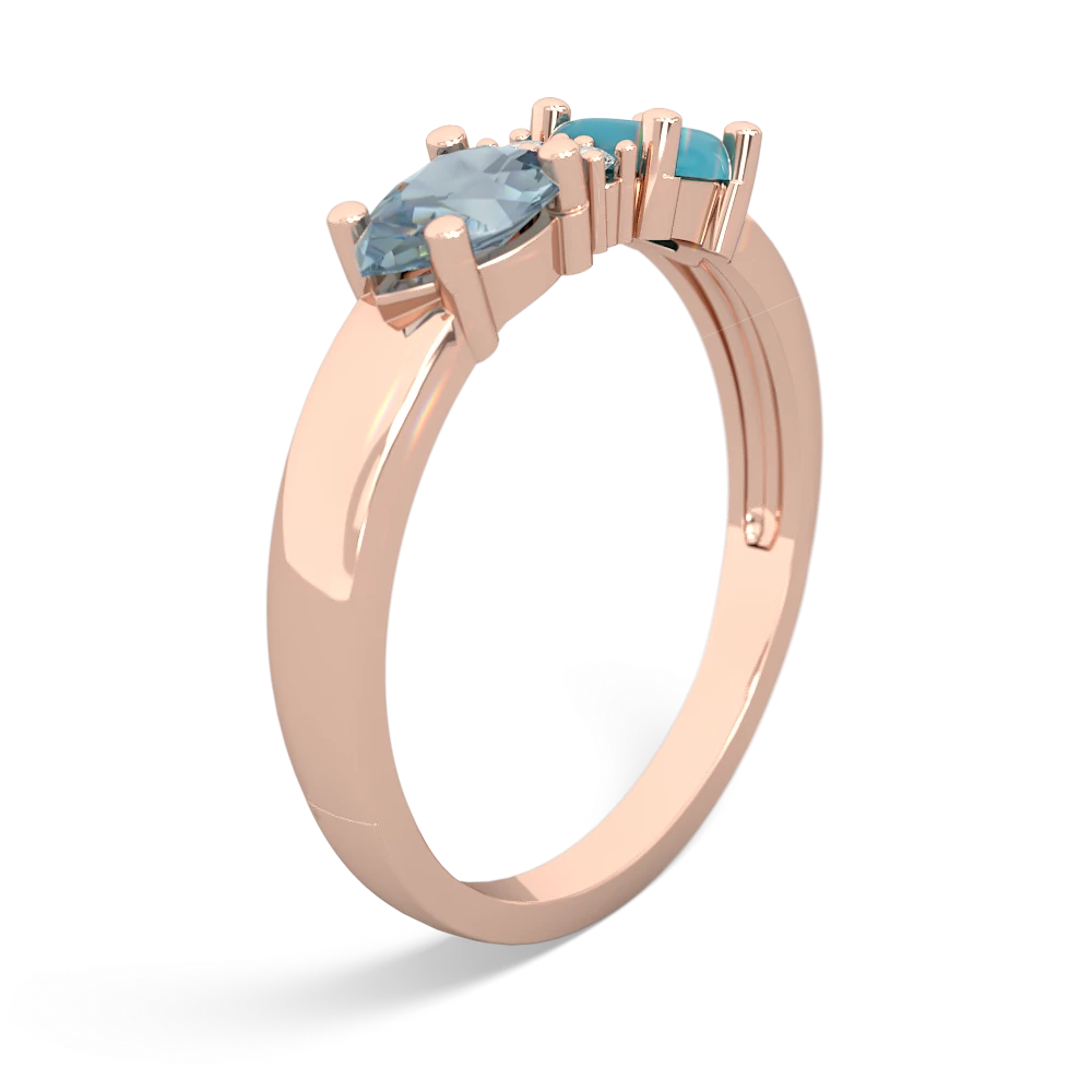 Turquoise Pear Bowtie 14K Rose Gold ring R0865