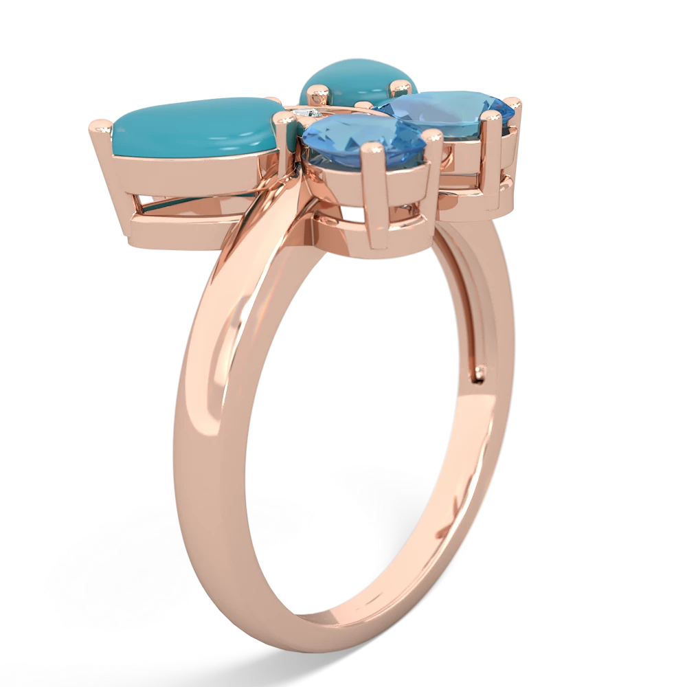 Turquoise Butterfly 14K Rose Gold ring R2215