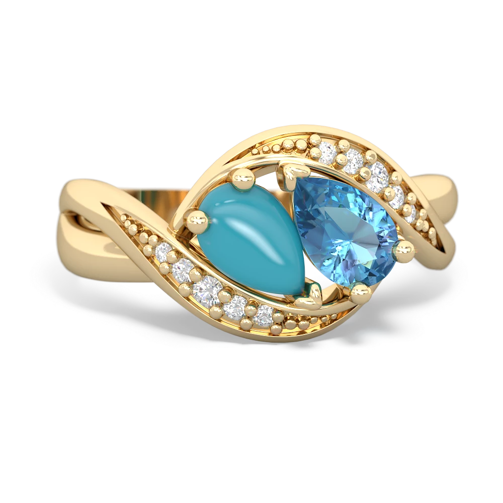 Turquoise Summer Winds 14K Yellow Gold ring R5342