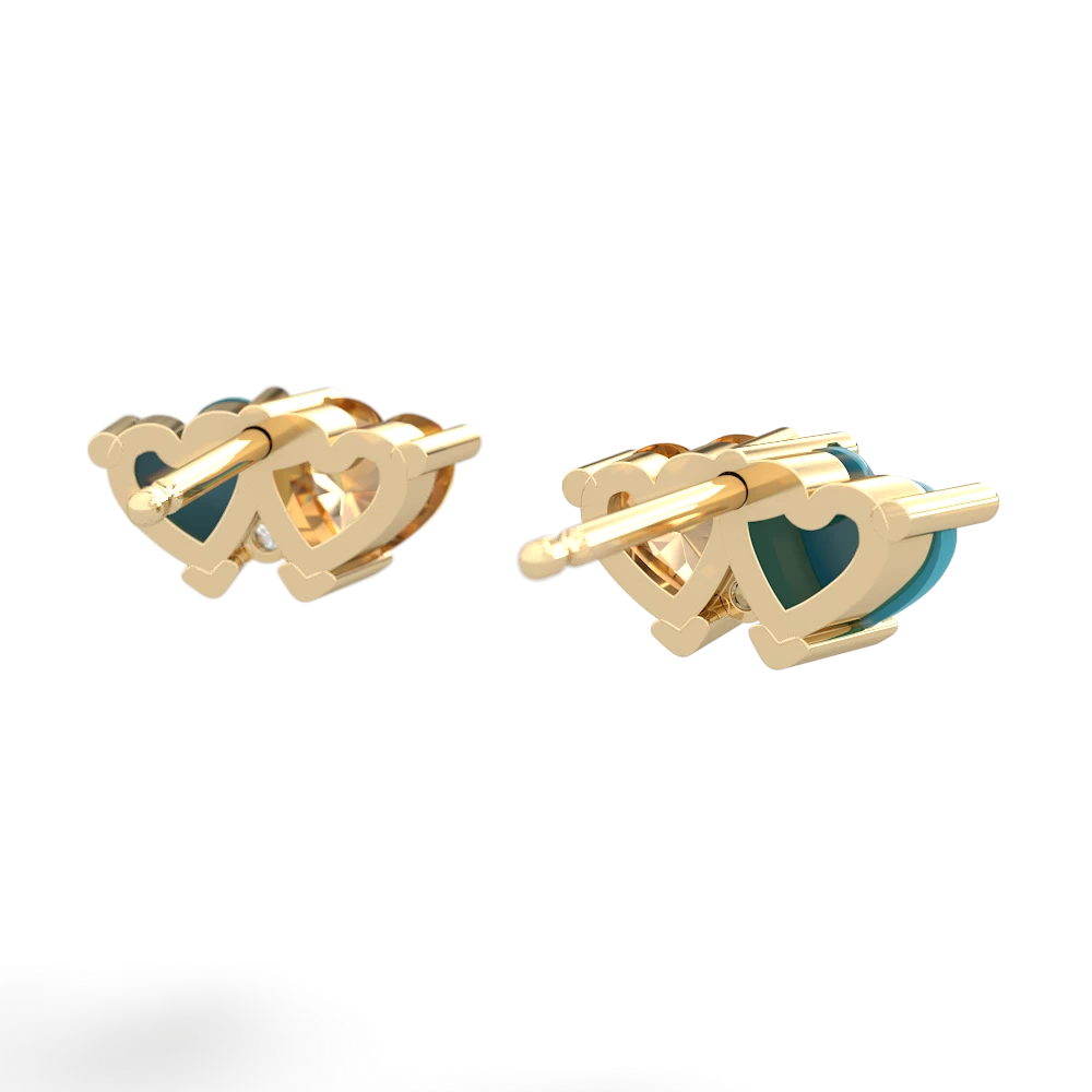 Turquoise Sweethearts 14K Yellow Gold earrings E5260