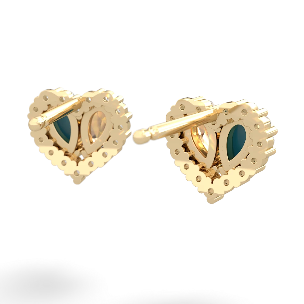 Turquoise Halo 14K Yellow Gold earrings E7008