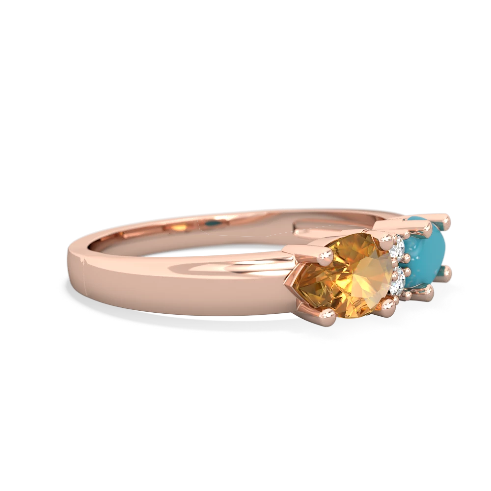 Turquoise Pear Bowtie 14K Rose Gold ring R0865