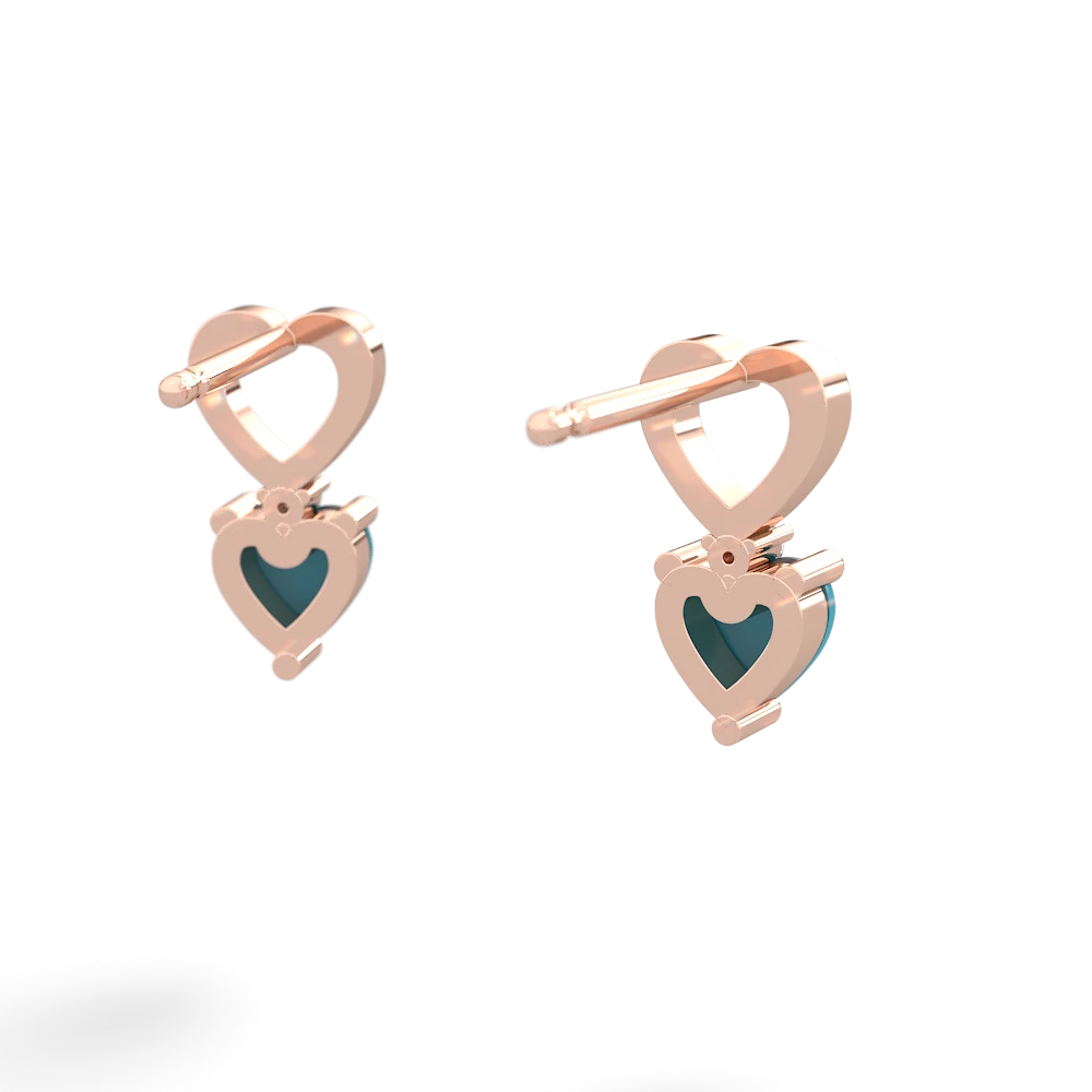 Turquoise Four Hearts 14K Rose Gold earrings E2558