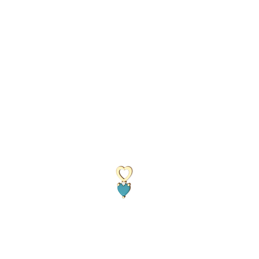 Turquoise Four Hearts 14K Yellow Gold earrings E2558