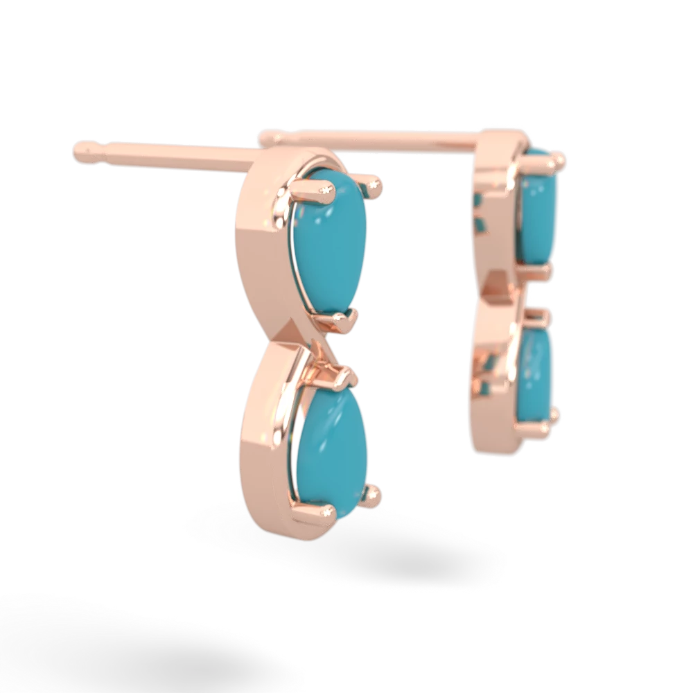 Turquoise Infinity 14K Rose Gold earrings E5050