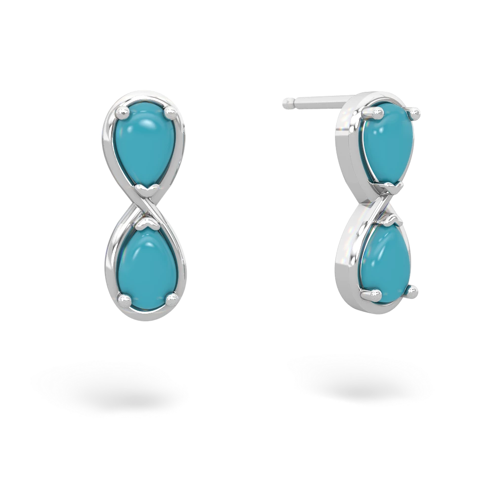 Turquoise Infinity 14K White Gold earrings E5050