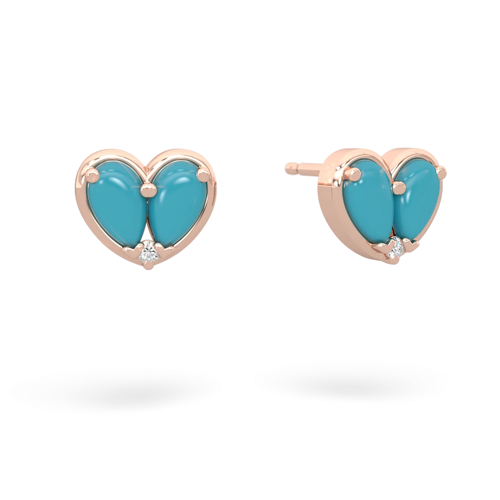 Turquoise 'Our Heart' 14K Rose Gold earrings E5072