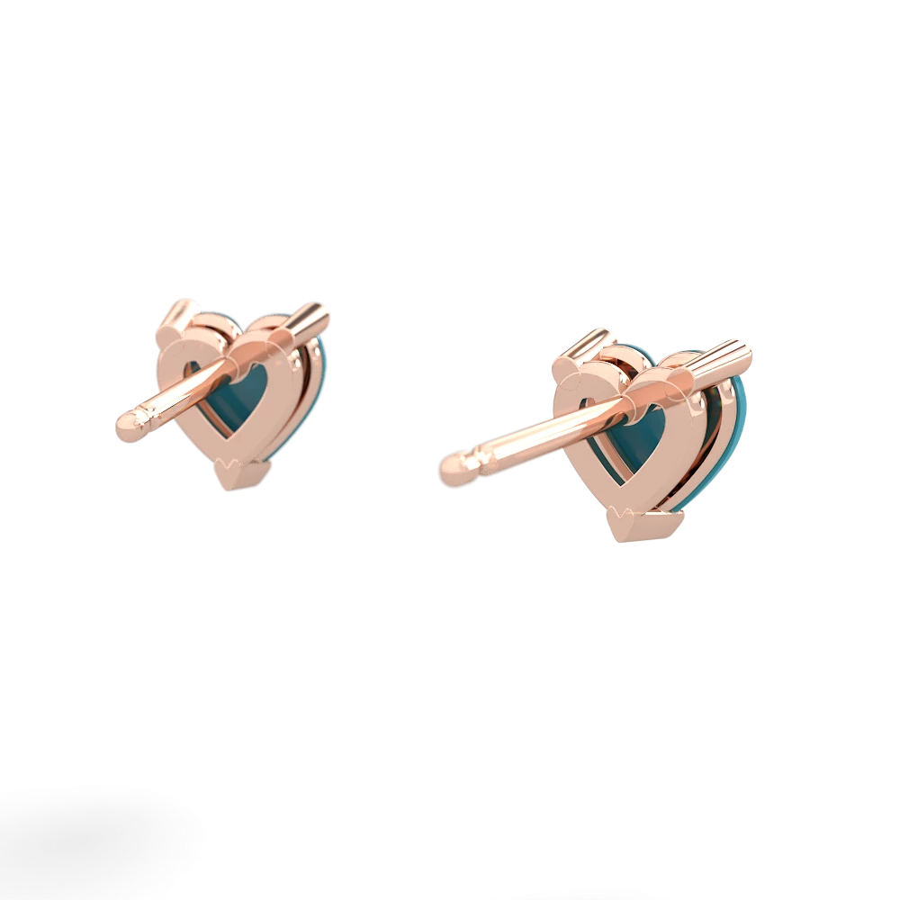 Turquoise 5Mm Heart Stud 14K Rose Gold earrings E1861