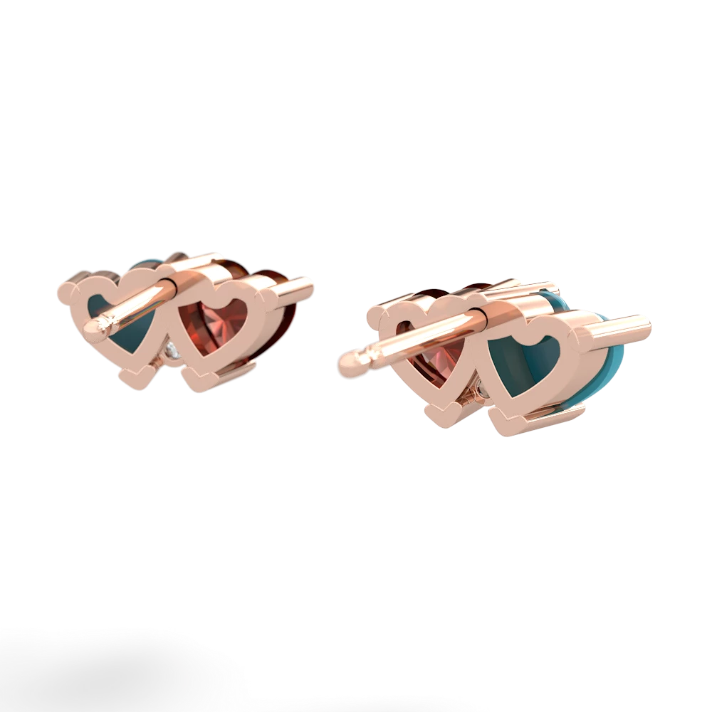 Turquoise Sweethearts 14K Rose Gold earrings E5260