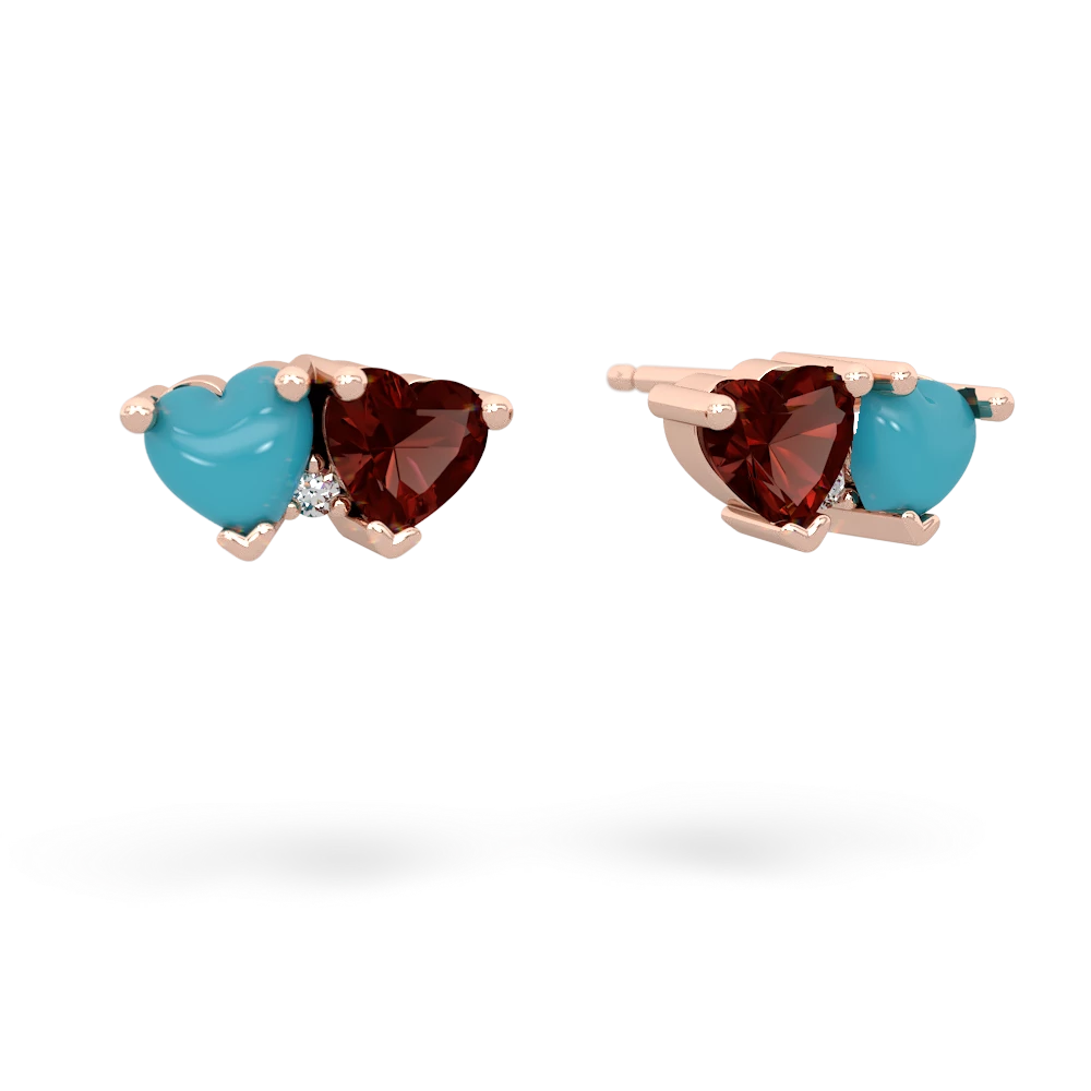 Turquoise Sweethearts 14K Rose Gold earrings E5260