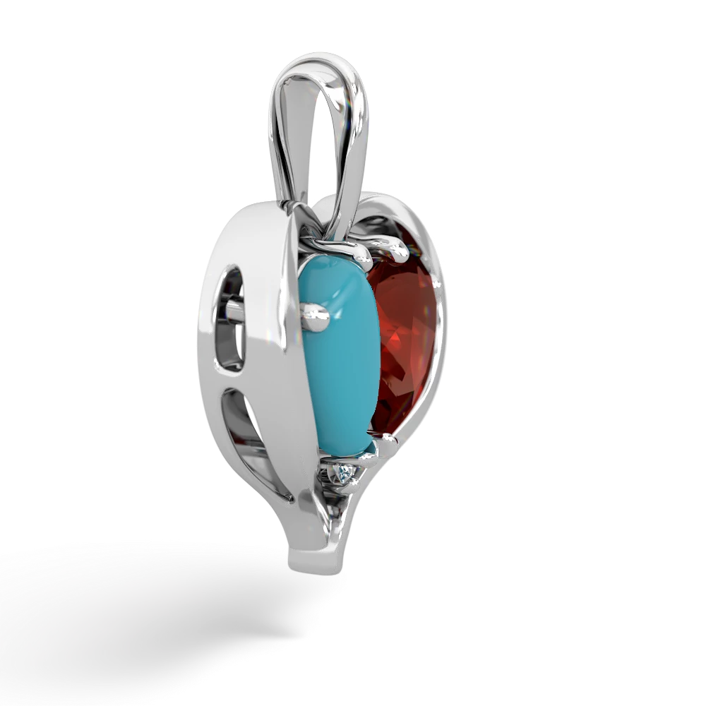 Turquoise Two Become One 14K White Gold pendant P5330