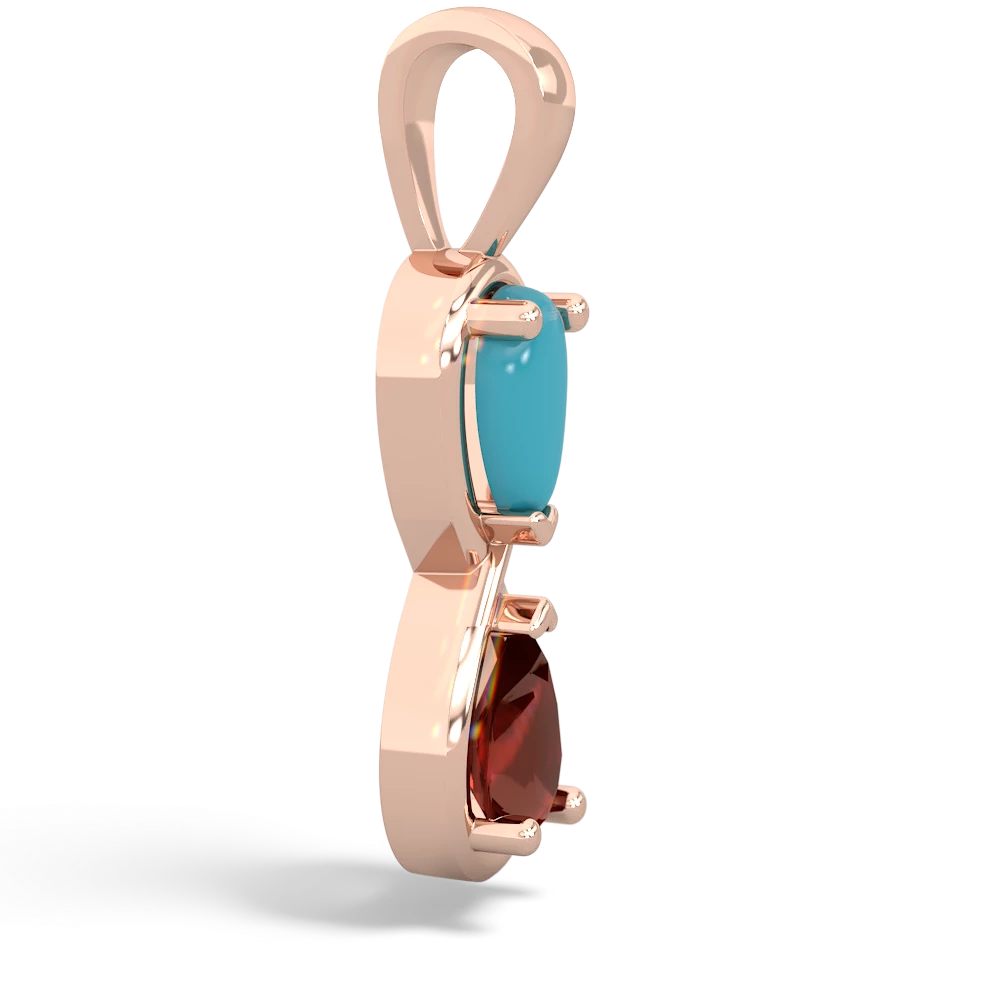 Turquoise Infinity 14K Rose Gold pendant P5050